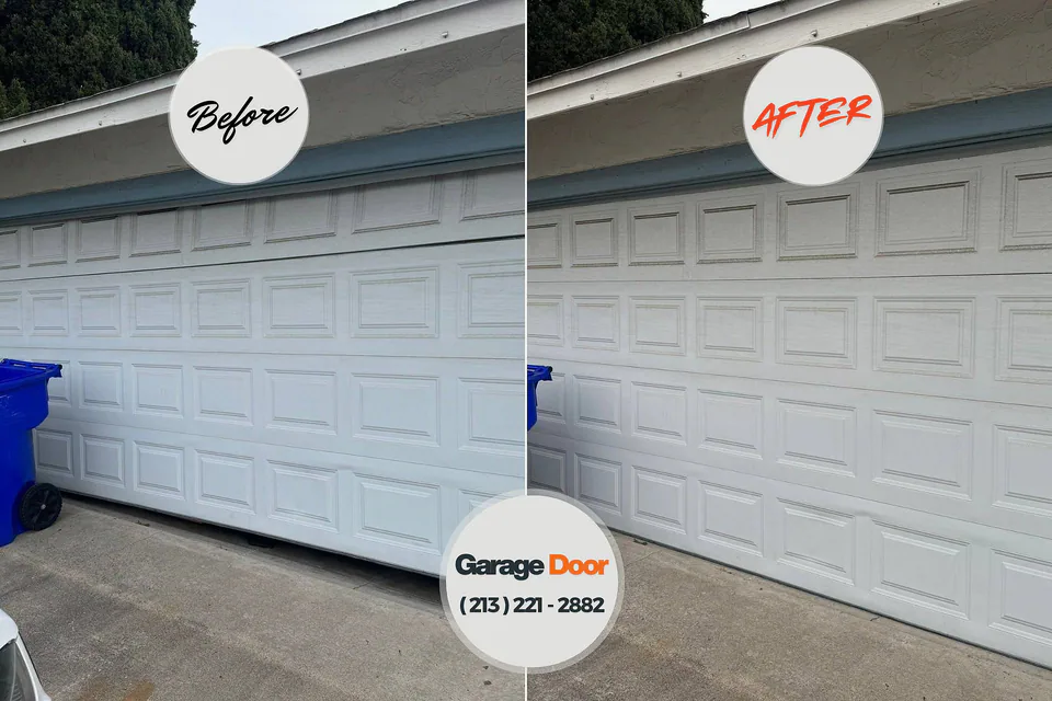 Before and after: garage door repair Lake Station, IN